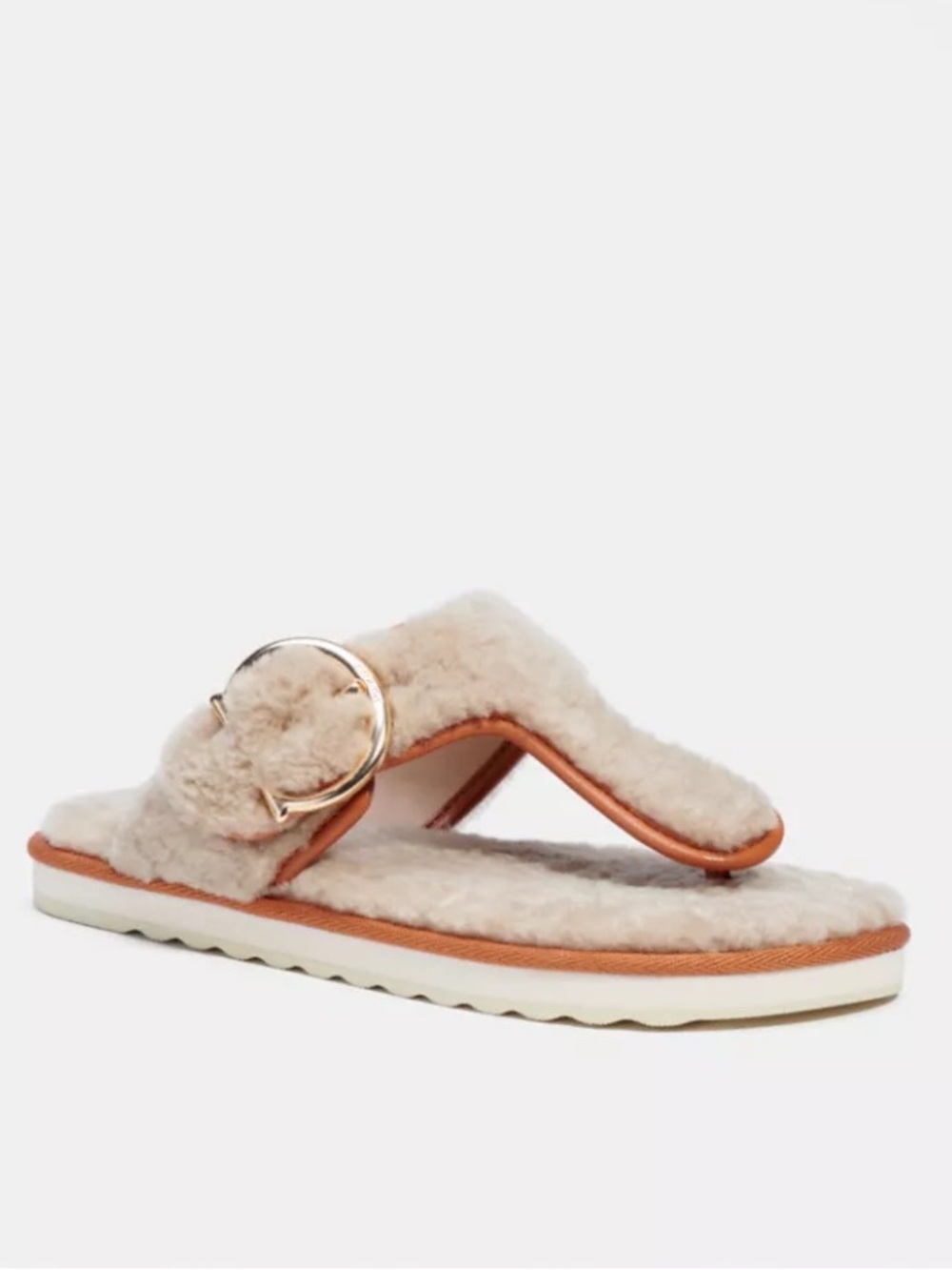 COACH Hollie Cozy T-Strap Slippers